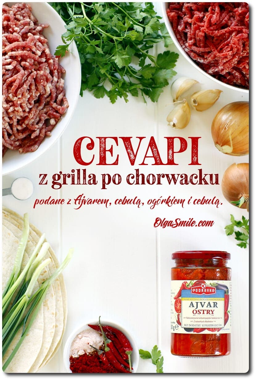 CEVAPI KOTLECIKI Z MIĘSA MIELONEGO Z AJVAREM PODRAVKA