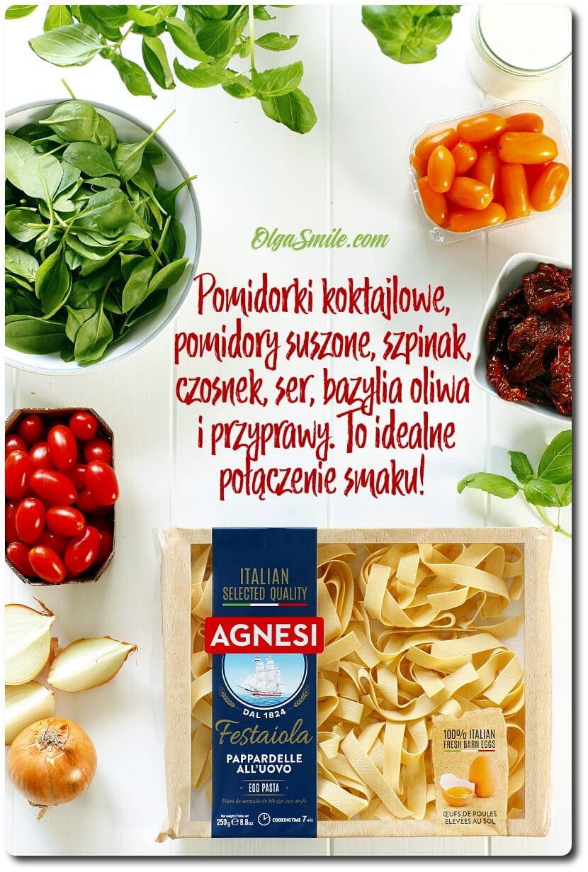 MAKARON PAPPARDELLE Z SUSZONYMI POMIDORAMI